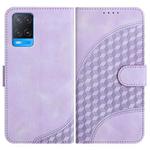 For OPPO A54 5G/A74 5G/A93 5G YX0060 Elephant Head Embossed Phone Leather Case with Lanyard(Light Purple)