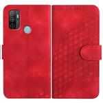 For OPPO A53 4G/A32 4G/A53s 4G/A33 4G YX0060 Elephant Head Embossed Phone Leather Case with Lanyard(Red)
