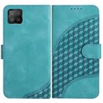 For OPPO A73 4G/F17 YX0060 Elephant Head Embossed Phone Leather Case with Lanyard(Light Blue)