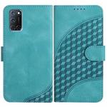 For OPPO A52/A72/A92 YX0060 Elephant Head Embossed Phone Leather Case with Lanyard(Light Blue)