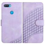 For OPPO A12/A7/A5s YX0060 Elephant Head Embossed Phone Leather Case with Lanyard(Light Purple)