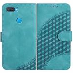 For OPPO A12/A7/A5s YX0060 Elephant Head Embossed Phone Leather Case with Lanyard(Light Blue)