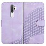 For OPPO A5 2020/A9 2020 YX0060 Elephant Head Embossed Phone Leather Case with Lanyard(Light Purple)