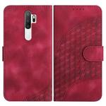 For OPPO A5 2020/A9 2020 YX0060 Elephant Head Embossed Phone Leather Case with Lanyard(Rose Red)