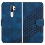 For OPPO A5 2020/A9 2020 YX0060 Elephant Head Embossed Phone Leather Case with Lanyard(Royal Blue)