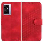 For OPPO A57 5G/A77 5G/A57 4G Global YX0060 Elephant Head Embossed Phone Leather Case with Lanyard(Red)