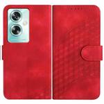 For OPPO A79 YX0060 Elephant Head Embossed Phone Leather Case with Lanyard(Red)