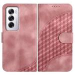 For OPPO Reno12 Global YX0060 Elephant Head Embossed Phone Leather Case with Lanyard(Pink)