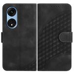 For OPPO A1 Pro / Reno8 T 5G Global Elephant Head Embossed Phone Leather Case with Lanyard(Black)
