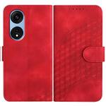 For OPPO A1 Pro / Reno8 T 5G Global Elephant Head Embossed Phone Leather Case with Lanyard(Red)