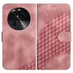 For OPPO Find X6 Elephant Head Embossed Phone Leather Case with Lanyard(Pink)