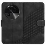 For OPPO Find X6 Elephant Head Embossed Phone Leather Case with Lanyard(Black)