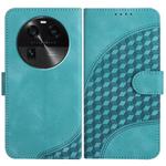 For OPPO Find X6 Elephant Head Embossed Phone Leather Case with Lanyard(Light Blue)