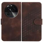 For OPPO Find X6 Elephant Head Embossed Phone Leather Case with Lanyard(Coffee)