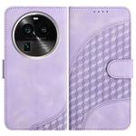 For OPPO Find X6 Pro Elephant Head Embossed Phone Leather Case with Lanyard(Light Purple)
