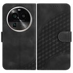 For OPPO Find X6 Pro Elephant Head Embossed Phone Leather Case with Lanyard(Black)