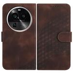 For OPPO Find X6 Pro Elephant Head Embossed Phone Leather Case with Lanyard(Coffee)