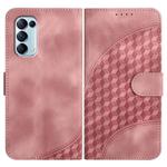 For OPPO Reno5 4G / 5G / Find X3 Lite Elephant Head Embossed Phone Leather Case with Lanyard(Pink)
