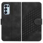 For OPPO Reno5 4G / 5G / Find X3 Lite Elephant Head Embossed Phone Leather Case with Lanyard(Black)