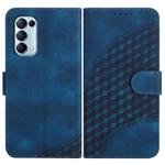 For OPPO Reno5 4G / 5G / Find X3 Lite Elephant Head Embossed Phone Leather Case with Lanyard(Royal Blue)