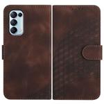 For OPPO Reno5 4G / 5G / Find X3 Lite Elephant Head Embossed Phone Leather Case with Lanyard(Coffee)