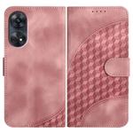 For OPPO Reno8 T 4G Elephant Head Embossed Phone Leather Case with Lanyard(Pink)