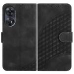 For OPPO Reno8 T 4G Elephant Head Embossed Phone Leather Case with Lanyard(Black)