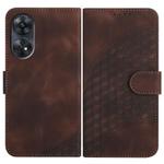 For OPPO Reno8 T 4G Elephant Head Embossed Phone Leather Case with Lanyard(Coffee)