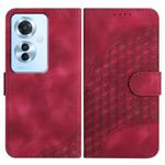 For OPPO Reno11 F / F25 Pro Elephant Head Embossed Phone Leather Case with Lanyard(Rose Red)