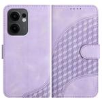 For OPPO Reno13 F 4G / 5G Elephant Head Embossed Phone Leather Case with Lanyard(Light Purple)