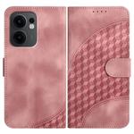For OPPO Reno13 F 4G / 5G Elephant Head Embossed Phone Leather Case with Lanyard(Pink)