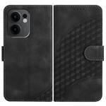 For OPPO Reno13 F 4G / 5G Elephant Head Embossed Phone Leather Case with Lanyard(Black)