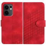 For OPPO Reno13 F 4G / 5G Elephant Head Embossed Phone Leather Case with Lanyard(Red)