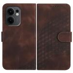 For OPPO Reno13 F 4G / 5G Elephant Head Embossed Phone Leather Case with Lanyard(Coffee)