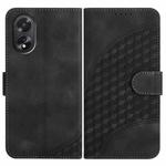 For OPPO A38 /  A18 Elephant Head Embossed Phone Leather Case with Lanyard(Black)