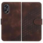 For OPPO A38 /  A18 Elephant Head Embossed Phone Leather Case with Lanyard(Coffee)