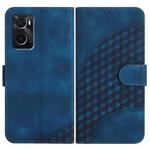 For OPPO A36 / A76 / A96 / K10 4G Elephant Head Embossed Phone Leather Case with Lanyard(Royal Blue)