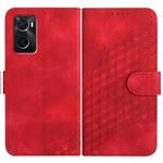 For OPPO A36 / A76 / A96 / K10 4G Elephant Head Embossed Phone Leather Case with Lanyard(Red)