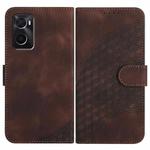 For OPPO A36 / A76 / A96 / K10 4G Elephant Head Embossed Phone Leather Case with Lanyard(Coffee)