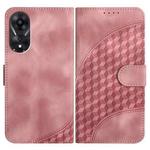 For OPPO A78 5G / A1x Elephant Head Embossed Phone Leather Case with Lanyard(Pink)