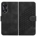 For OPPO A78 5G / A1x Elephant Head Embossed Phone Leather Case with Lanyard(Black)