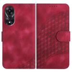For OPPO A78 5G / A1x Elephant Head Embossed Phone Leather Case with Lanyard(Rose Red)