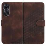 For OPPO A78 5G / A1x Elephant Head Embossed Phone Leather Case with Lanyard(Coffee)