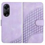 For OPPO A98 5G Elephant Head Embossed Phone Leather Case with Lanyard(Light Purple)
