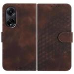 For OPPO A98 5G Elephant Head Embossed Phone Leather Case with Lanyard(Coffee)