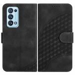 For OPPO Reno6 Pro+ 5G Elephant Head Embossed Phone Leather Case with Lanyard(Black)