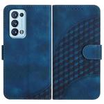 For OPPO Reno6 Pro+ 5G Elephant Head Embossed Phone Leather Case with Lanyard(Royal Blue)
