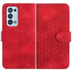 For OPPO Reno6 Pro+ 5G Elephant Head Embossed Phone Leather Case with Lanyard(Red)