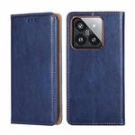 For Xiaomi 14 Pro Gloss Oil Solid Color Magnetic Leather Phone Case(Blue)