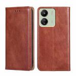 For Xiaomi Redmi 13C 4G Gloss Oil Solid Color Magnetic Leather Phone Case(Brown)